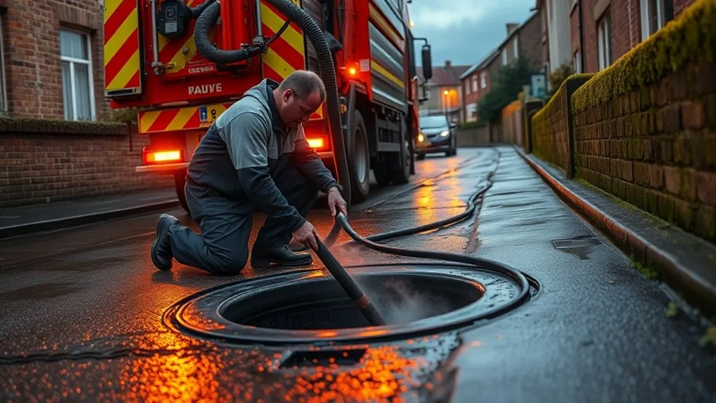 Blocked drain specialists in Faversham clearing a drain